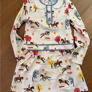 bella bliss White Dress with Horse and Tree Print